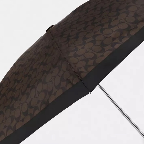COACH UV Protection Signature Mini Umbrella - Gold/Brown Black, NWT - Picture 2 of 4